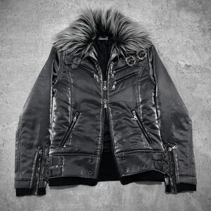 Chic Gray Jacket with Faux Fur Collar